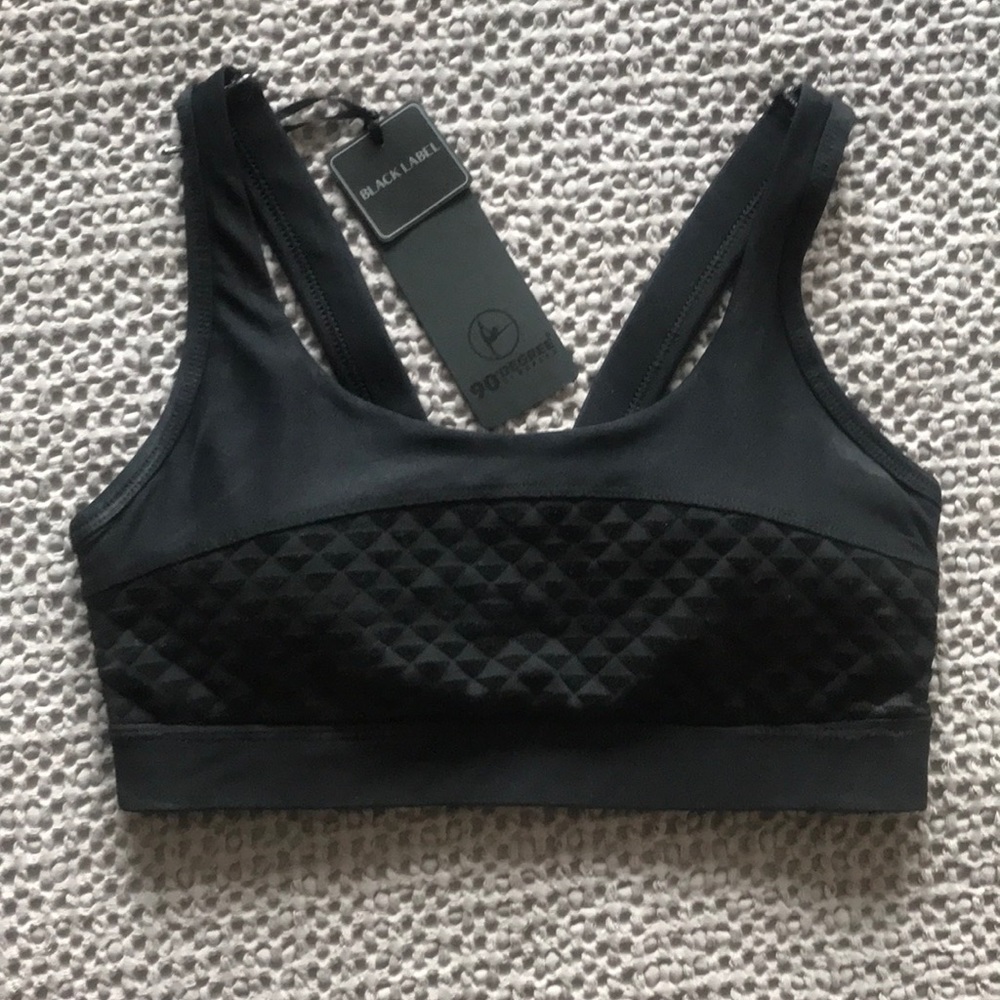 SOLD 90 DEGREE by REFLEX black sports bra SMALL NWT $58